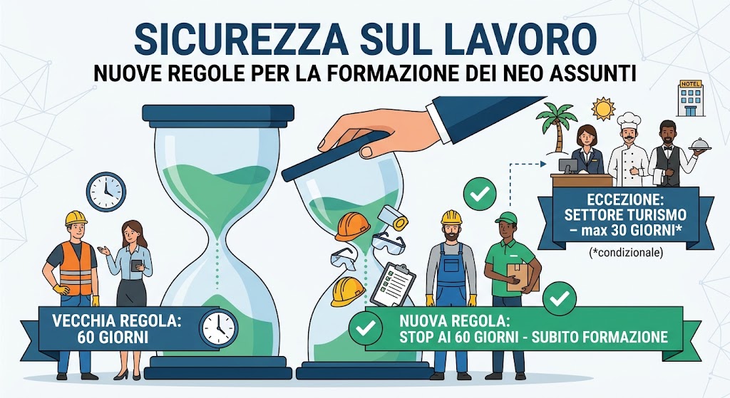 Sicurezza sul lavoro: stop ai 60 giorni per la formazione, ma ci sono deroghe per il turismo